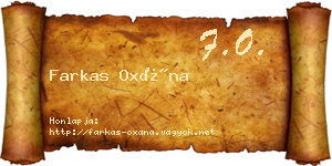 Farkas Oxána névjegykártya